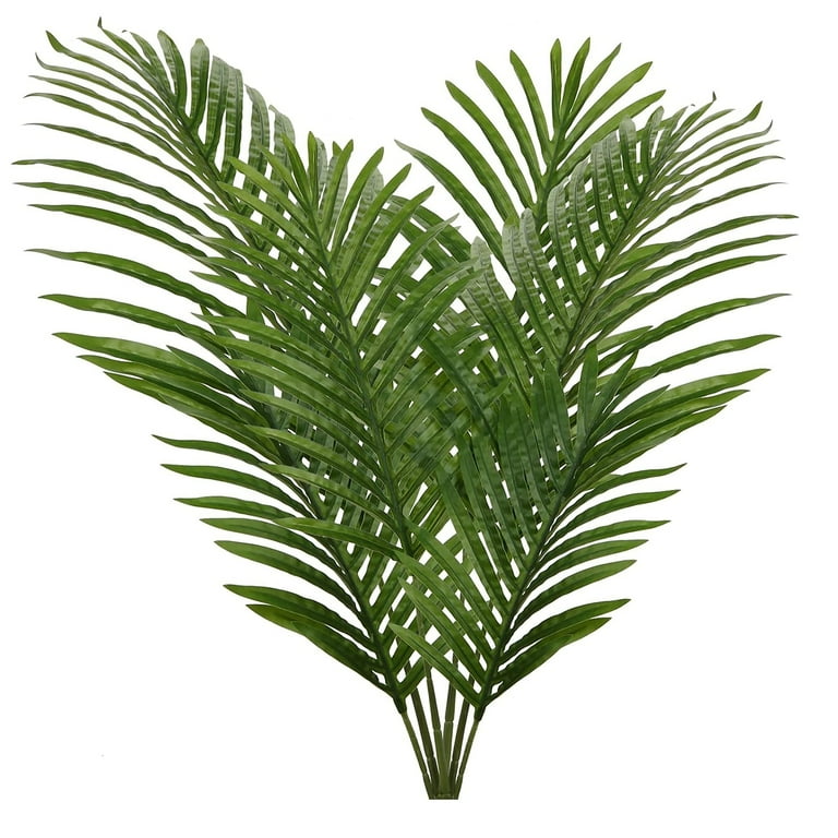 6 Pcs Large Artificial Palm Leaves with Stem for Home Decor