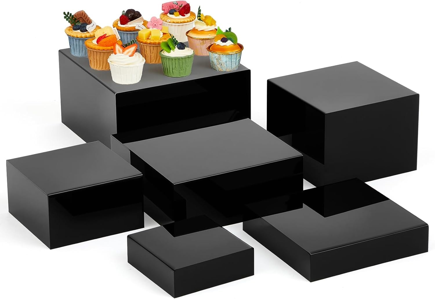 6 Pcs Large Buffet Risers, 6 to 11 Inch Catering Dessert Table Risers ...