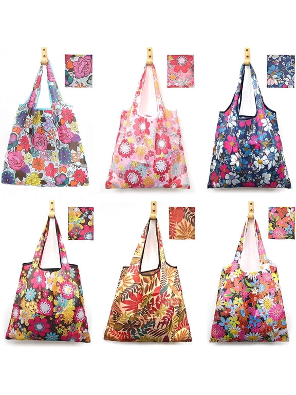 6 Pcs Large Capacity Reusable Grocery Bags Xlarge 50LBS Foldable Grocery Shopping Bags Washable Eco-Friendly Ripstop Nylon Tote Bags.#1