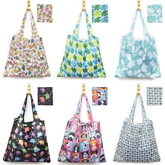 6 Pcs Large Capacity Reusable Grocery Bags Xlarge 50LBS Foldable Grocery Shopping Bags Washable Eco-Friendly Ripstop Nylon Tote Bags.#3
