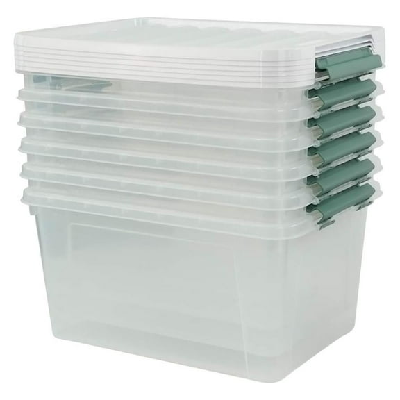 6 Pcs Large Clear Storage Box, 35 Qt Plastic Bins with Lids for Versatile Storage