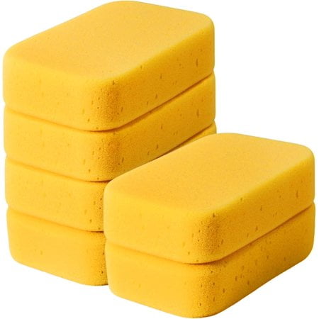 Sponge Labour 6 Pcs Large Sponges Bulk, 7.5 x 5.5 x 1.9 Inch Grouting Car Wash Sponge ...