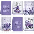 thumbnail image 1 of 6 Pcs Lavender Summer Kitchen Towel Set Funny Housewife Farmhouse Rustic Bath Hand Towel for Holiday Bathroom Gift, 18 x 26 inches(Purple,Lavender), 1 of 6