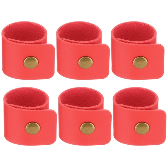6 Pcs Leather Napkin Rings Rustic Table Decor Thanksgiving Red