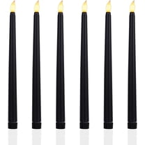 6 Pcs Led Flameless Taper Candles Flickering Battery Operated 3D Electric Candles Lamp Black Candlesticks for Halloween Party Christmas Home Decoration