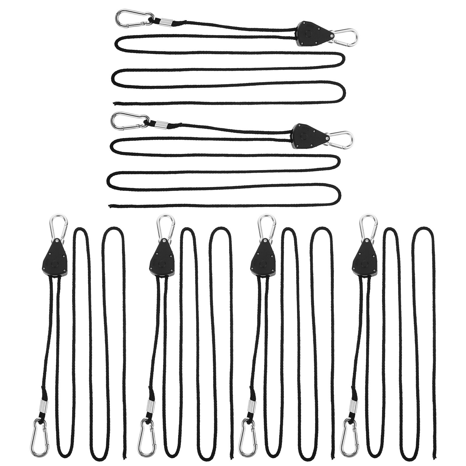 6 Pcs Lift Pulley Ratchet Clip Ropes Hanger Pulleys Coat Hangers Heavy