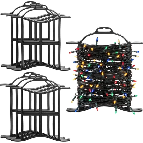 6 Pcs Light-Duty Extension Cord Holder, Hangable Rope Winder Fits Light Duty Cord, Small Cable Organizer Reel for Indoor Extension Cords, LED String Lights, Ethernet & Thin Rope