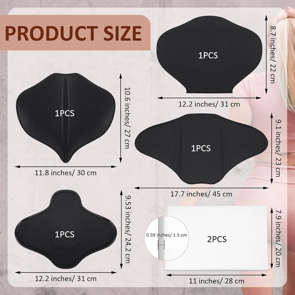 6 Pcs Lipo Foam Board Set BBL Lumbar Molder Board Compression Abdominal Board Back Tummy Tuck Board Lumbar Supports (Black,White)