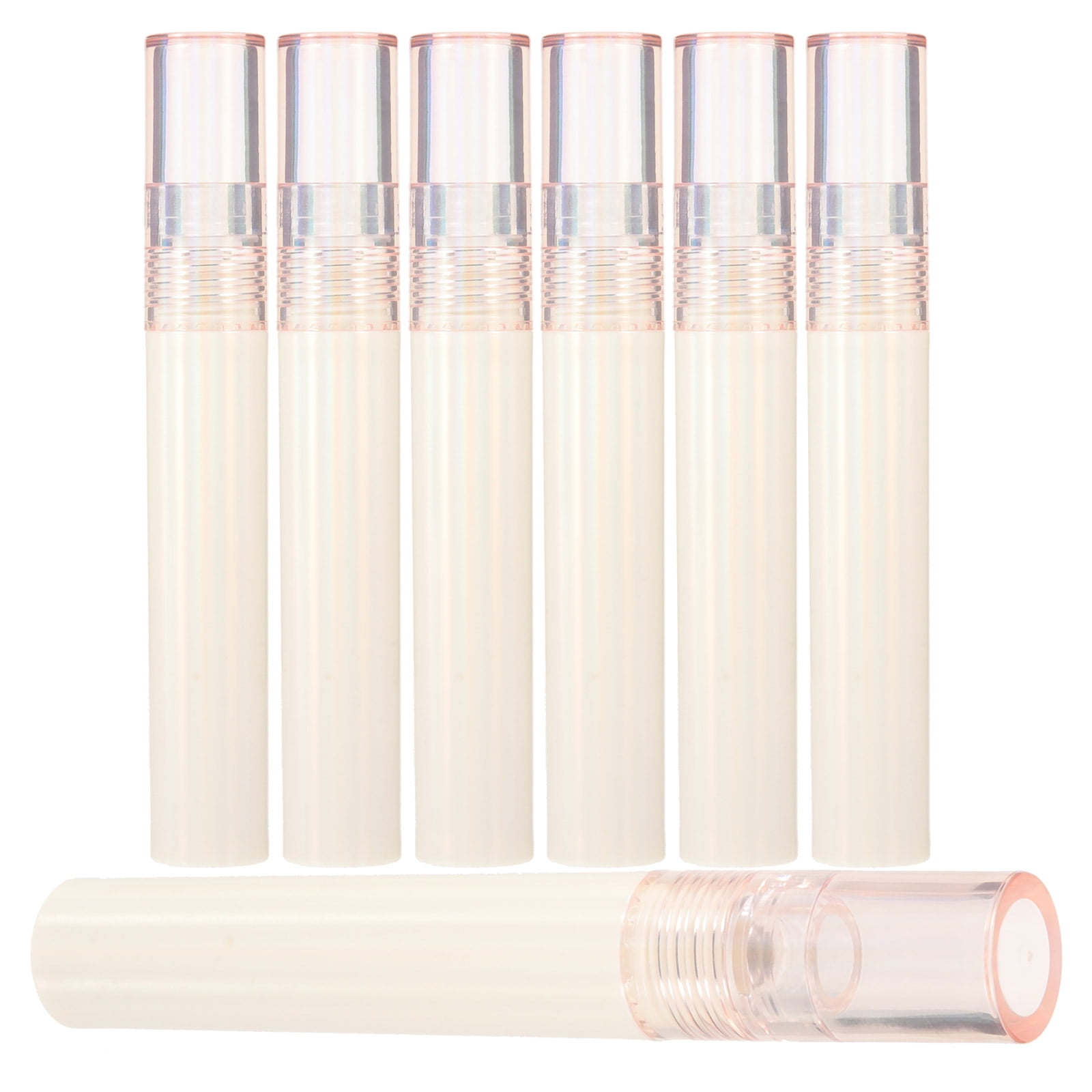 6 Pcs Lipstick Empty Tubes Plastic Gloss Tint Lipgloss Round Mini Trips ...