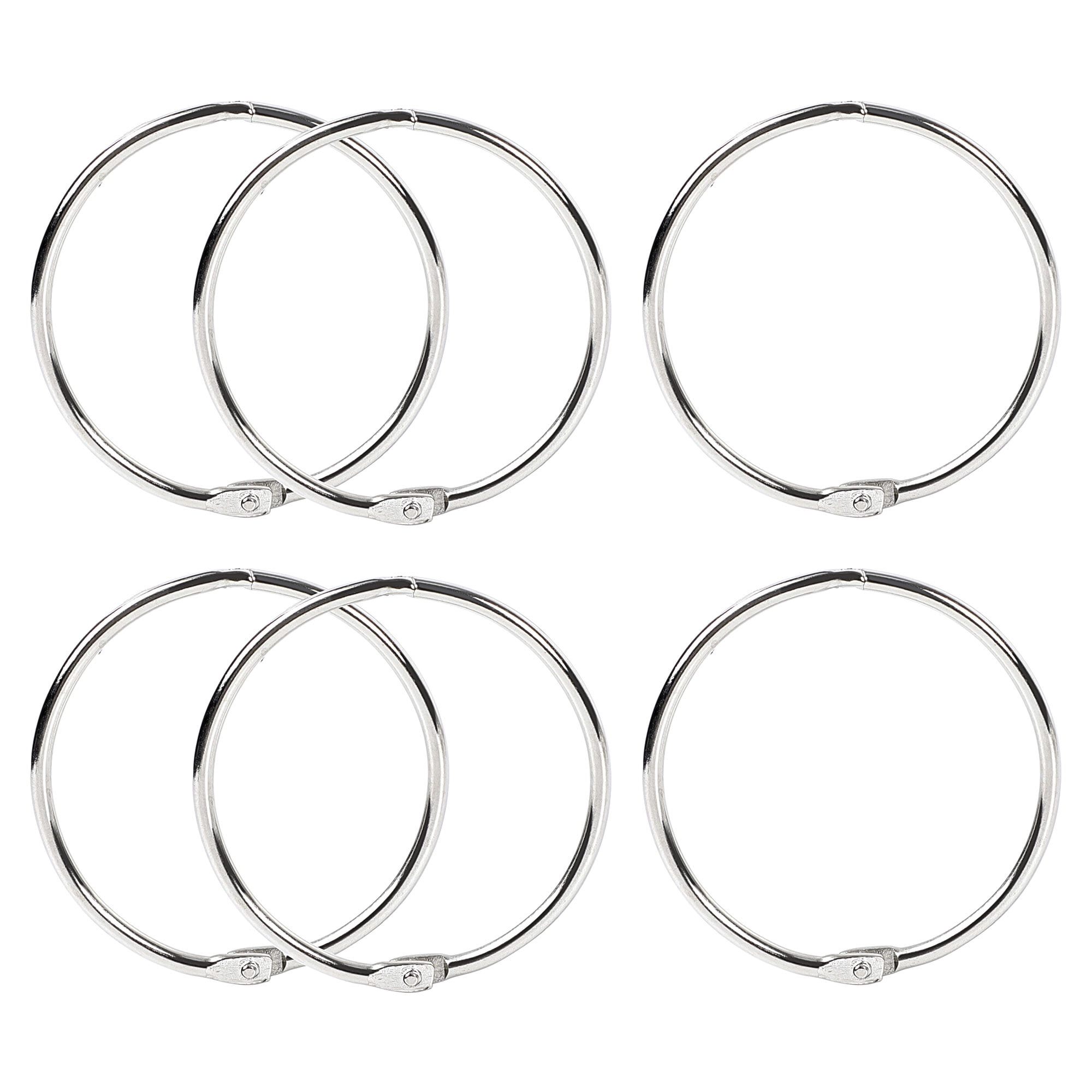 6 Pcs Loose Leaf Binder Rings 2 Inches, Metal Home Office Book Rings Key Rings