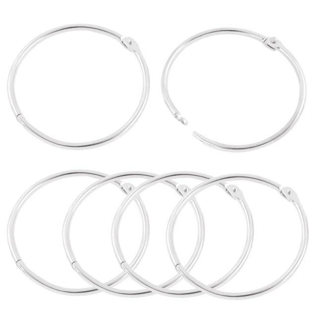 6 Pcs Loose Leaf Binder Rings 2 Inches, Metal Home Office Book Rings