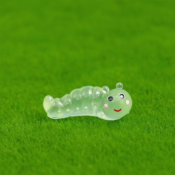 6 Pcs Luminous Mini Worm Glow in The Dark Worm Figurine Cute Miniature Animals Ornaments for Dollhouse Fairy Garden Decoration Accessories DIY Craft Micro Landscape
