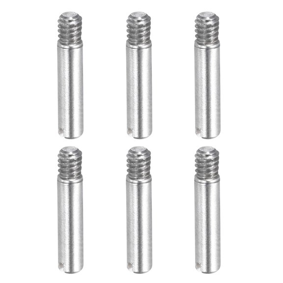 6 Pcs M2 x 10mm Slotted Cylindrical Pins, 304 Stainless Steel External Thread Locating Parallel Pins
