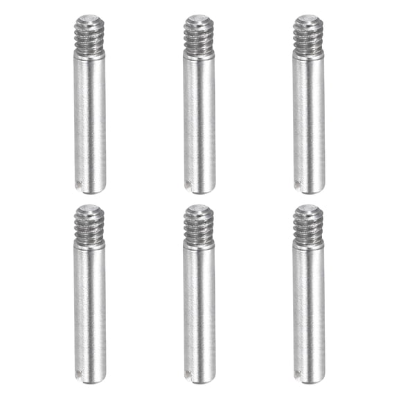 6 Pcs M2 x 12mm Slotted Cylindrical Pins, 304 Stainless Steel External Thread Locating Parallel Pins