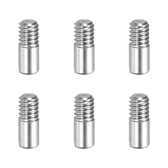 6 Pcs M2 x 5mm Slotted Cylindrical Pins, 304 Stainless Steel External Thread Locating Parallel Pins