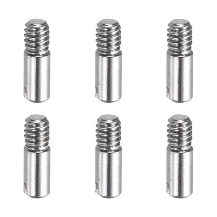 6 Pcs M2 x 6mm Slotted Cylindrical Pins, 304 Stainless Steel External Thread Locating Parallel Pins