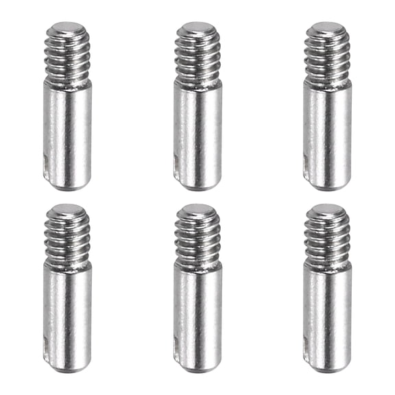 6 Pcs M2 x 8mm Slotted Cylindrical Pins, 304 Stainless Steel External Thread Locating Parallel Pins