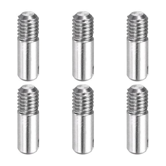 6 Pcs M3 x 10mm Slotted Cylindrical Pins, 304 Stainless Steel External Thread Locating Parallel Pins