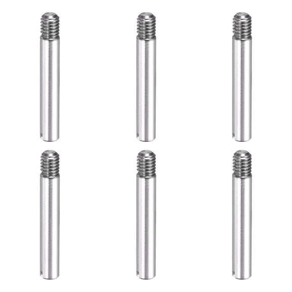 6 Pcs M3 x 20mm Slotted Cylindrical Pins, 304 Stainless Steel External Thread Locating Parallel Pins