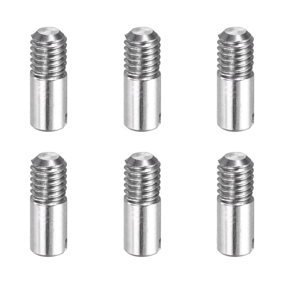 6 Pcs M3 x 8mm Slotted Cylindrical Pins, 304 Stainless Steel External Thread Locating Parallel Pins