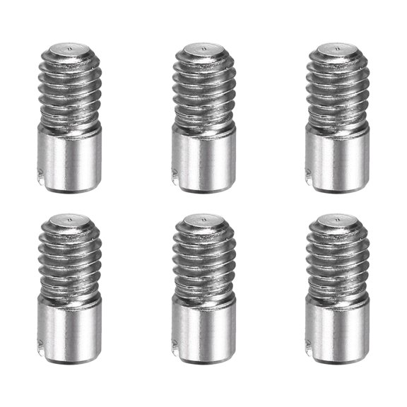 6 Pcs M4 x 10mm Slotted Cylindrical Pins, 304 Stainless Steel External Thread Locating Parallel Pins