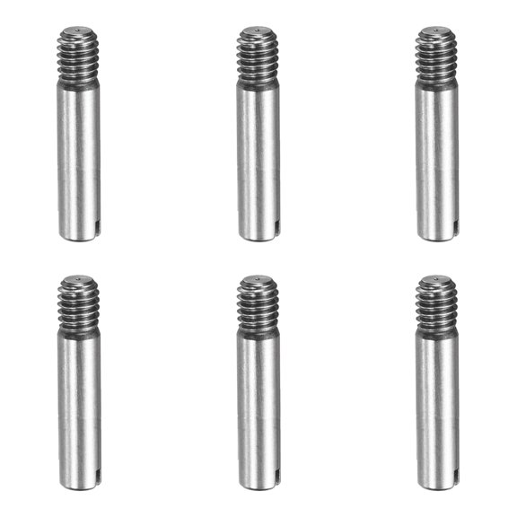6 Pcs M4 x 14mm Slotted Cylindrical Pins, 304 Stainless Steel External Thread Locating Parallel Pins