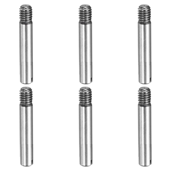 6 Pcs M4 x 20mm Slotted Cylindrical Pins, 304 Stainless Steel External Thread Locating Parallel Pins