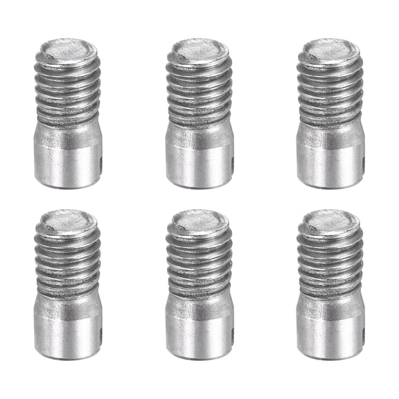 6 Pcs M5 x 10mm Slotted Cylindrical Pins, 304 Stainless Steel External Thread Locating Parallel Pins