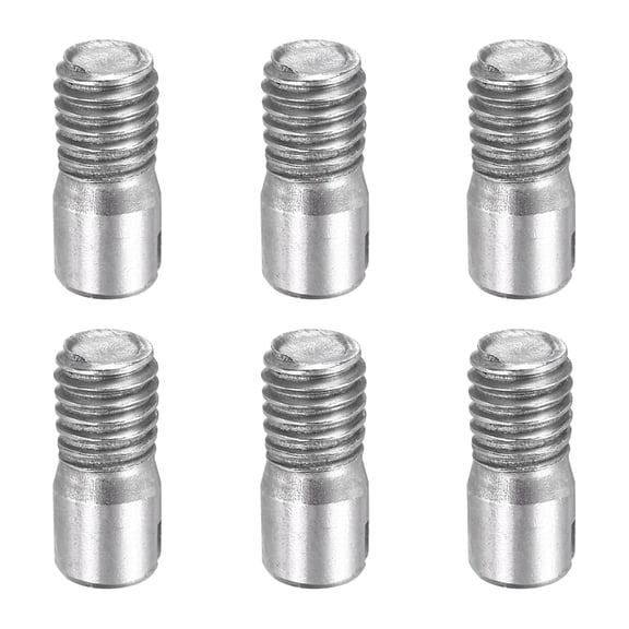 6 Pcs M5 x 12mm Slotted Cylindrical Pins, 304 Stainless Steel External Thread Locating Parallel Pins