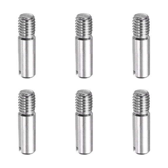 6 Pcs M5 x 14mm Slotted Cylindrical Pins, 304 Stainless Steel External Thread Locating Parallel Pins