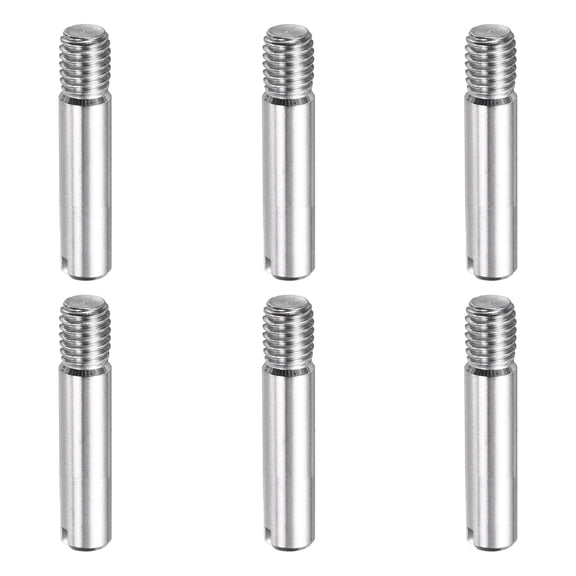 6 Pcs M5 x 20mm Slotted Cylindrical Pins, 304 Stainless Steel External Thread Locating Parallel Pins