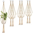 thumbnail image 1 of 6 Pcs Macrame Plant Hanger with Tassel, 80 cm & 90 cm & 100 cm Woven Rope Wall Hanging Plant Holder, Flower Pots Hanging Planter Basket for Indoor Outdoor Balcony Ceiling (Brown), 1 of 7