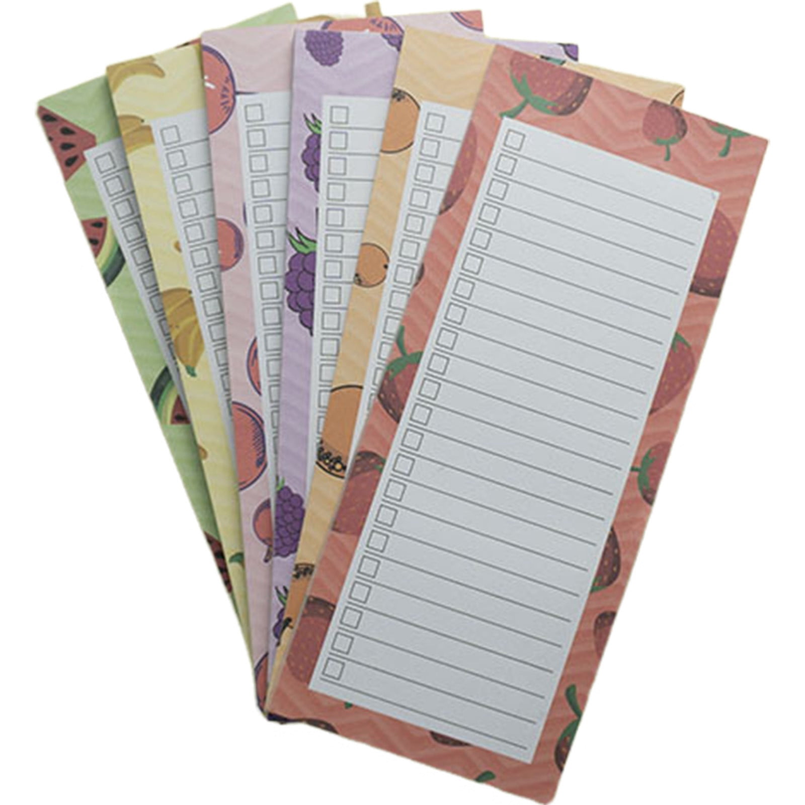 6 Pcs Magnetic Notepads – Magnetic Notepads for Grocery List, Shopping List, To-Do List, Reminders -Strong Magnetic Back- Memo Pads with Realistic Fruit Designs, 8.38 x 3.5 inch