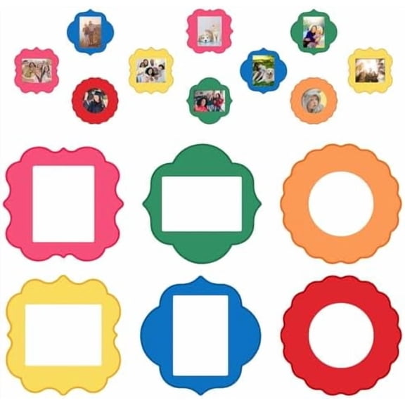 6 Pcs Magnetic Picture Frame, 4 x 5 Inch Colorful Reusable Magnetic Photo Frames for Refrigerator with Wavy Border, Refrigerator Magnets for Pictures Suitable Home, School and Office