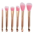 thumbnail image 1 of 6 Pcs Makeup Brush Set Contour Concealer Blush Artificial Fiber Metal Handle Rose Gold Tone Pink, 1 of 6