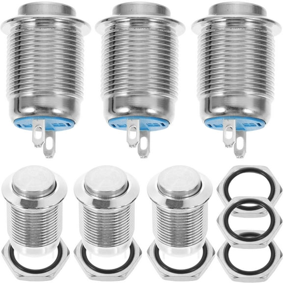 6 Pcs Marine Metal Push Button Starter Momentary Without Light Switch Automatic