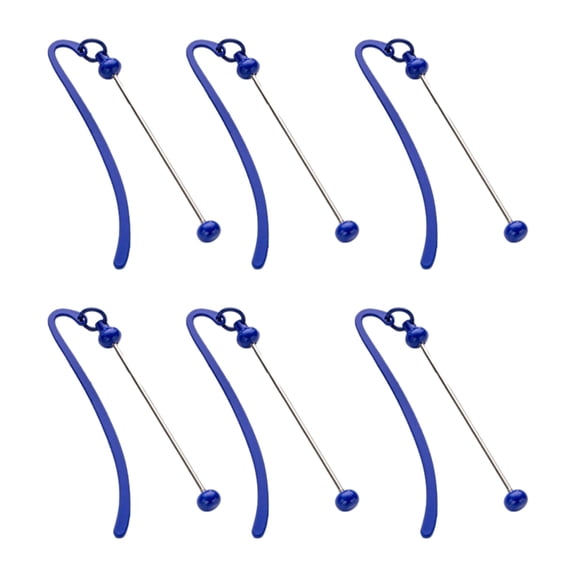 6 Pcs Metal Bookmarks Bead Bookmarks Hooks Bookmarks Beadable Page Marker
