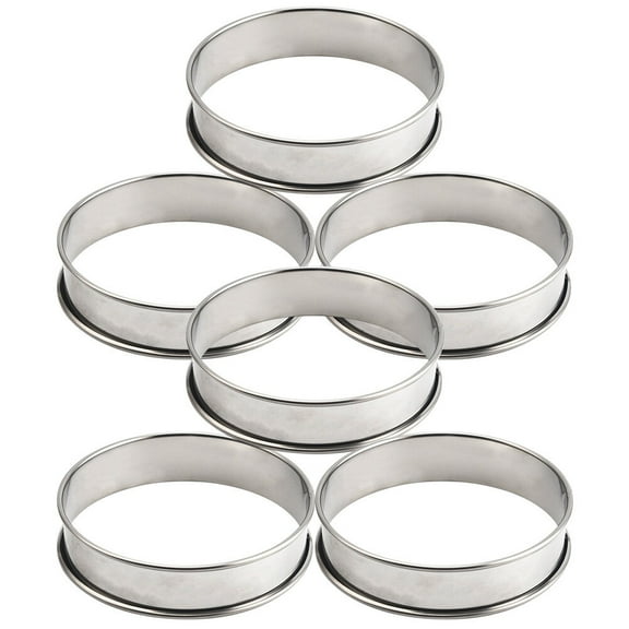6 Pcs Metal Cake Mold Fruit Ring Molds MOUSSE Pastry Baking Rings Circle Stainless Steel