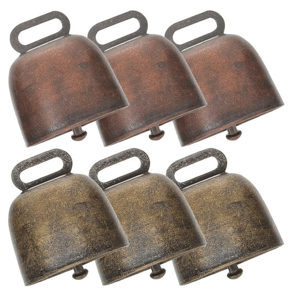 6 Pcs Metal Cowbell Animal Small Cowbell Vintage Cow Bells Vintage Bell Cow Decor Rustic Chime Bell Cow Bells Large