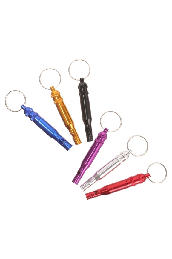 6 Pcs Metal Craft Emergency Whistle Survival Keychain Lifeguard Cheering Hanging Decor Travel