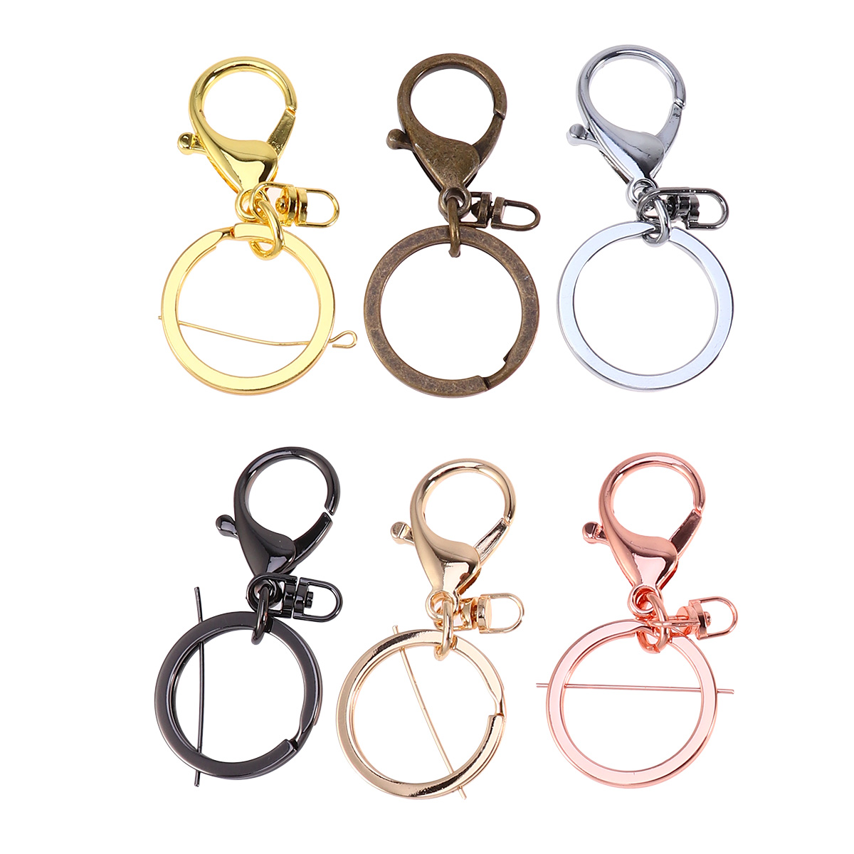 6 Pcs Metal Electroplating Key Holders Waist Hanging Key Holders Car