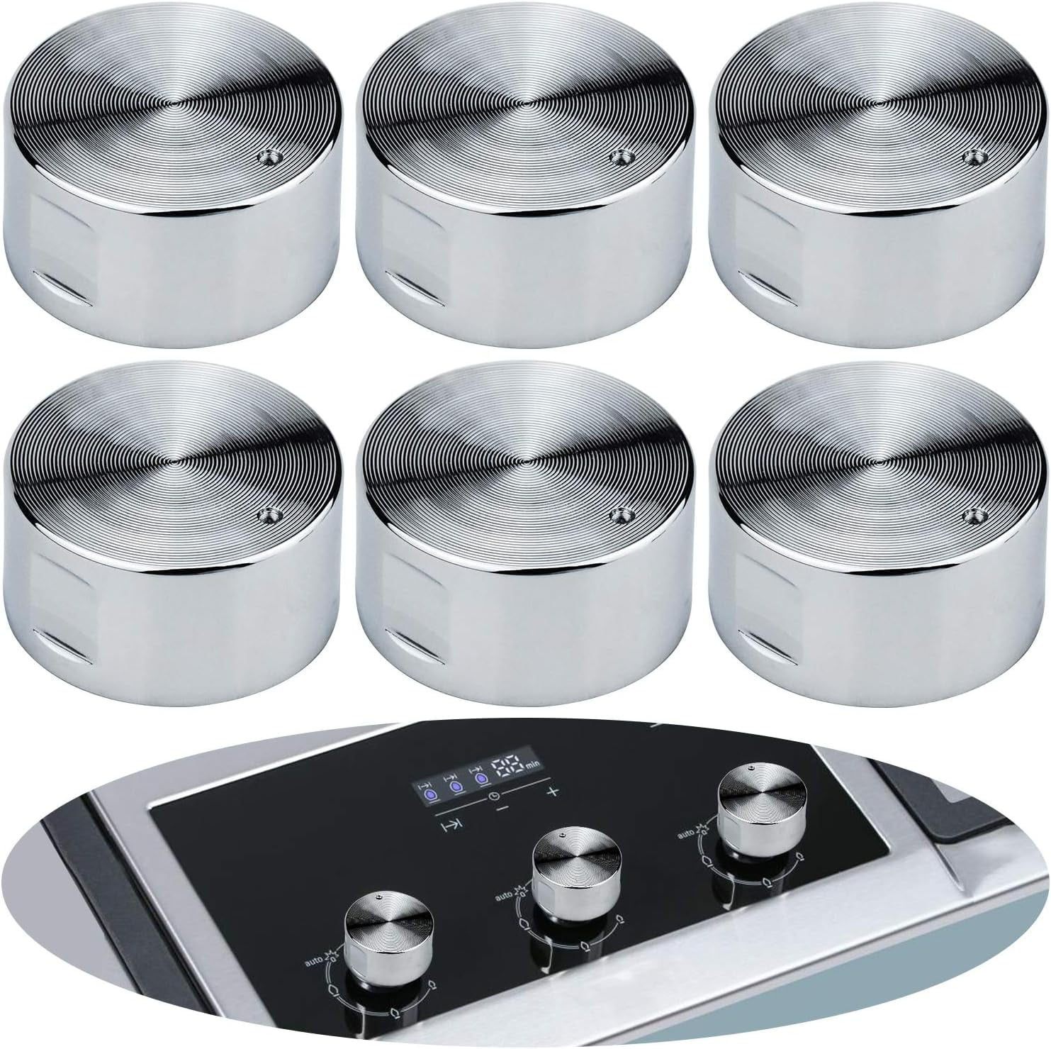 6 Pcs Metal Gas Stove Knobs 6mm Universal Cooker Control Range Oven