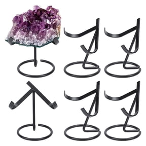 6 Pcs Metal Holder Iron Easel Stands Holder Decorative Ball Stand for Rocks Geodes Heart Stones Black DIY