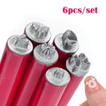 thumbnail image 1 of 6 Pcs Metal Nail Stamping Dotting Pen Set, Multi Pattern Alloy Stamp Head Manicure Print Tool Reusable DIY Nail Art Stamp Pens for Home Salon Flower Leaf Pattern Nail Decoration Supplies, 1 of 6