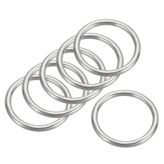 Uxcell 6Pcs 1" Metal Rings Marine Grade 316 Stainless Steel Seamless O-Ring 3x25mm