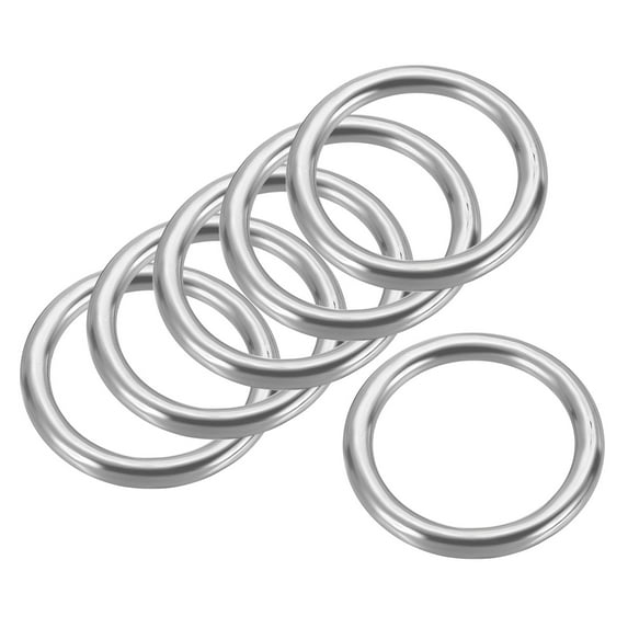 Uxcell Metal Rings Stainless Steel Rings Marine Grade Multi-Purpose O Ring Welded Round Ring 6 4x25mm