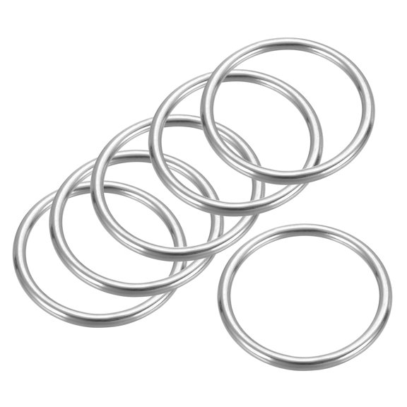 Uxcell 6Pcs 2.4" Metal Rings Marine Grade 316 Stainless Steel Seamless O-Ring 6x60mm
