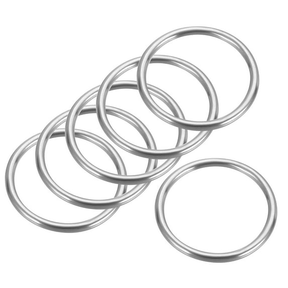 Uxcell Metal Rings Stainless Steel Rings Marine Grade Multi-Purpose O Ring Welded Round Ring 6 5x50mm