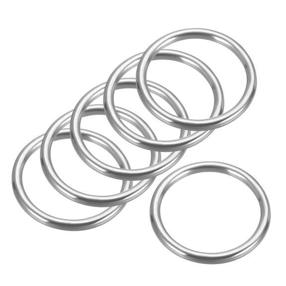 Uxcell 6Pcs 2" Metal Rings Marine Grade 316 Stainless Steel Seamless O-Ring 6x50mm
