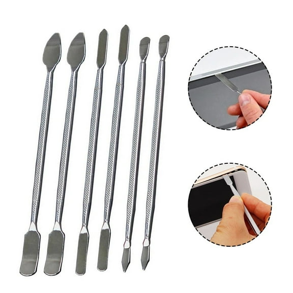 6 Pcs Metal Spudger Repair Tools Set, Alloy Steel Pry Bar for Phone Tablet Disassembly, Portable Hand Tools Kit for DIY Electronics